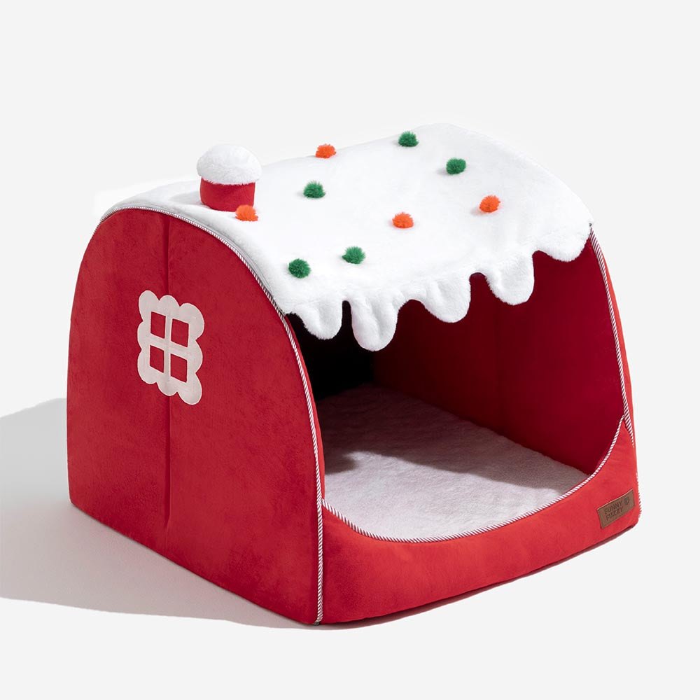 Letto ortopedico per cani Festive Snow House - Calore Natalizio