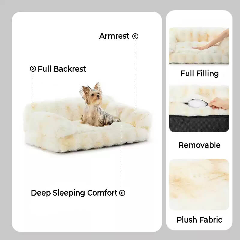 Divano letto per gatti fluffy, in peluche, spessito, accogliente e calmante.