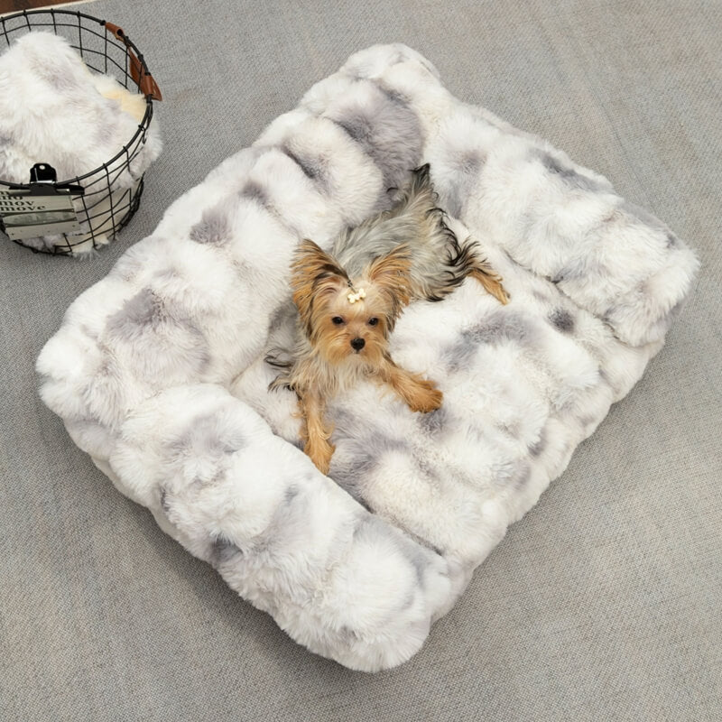 Letto per animali domestici calmante in peluche spesso e morbido, per cani e gatti.