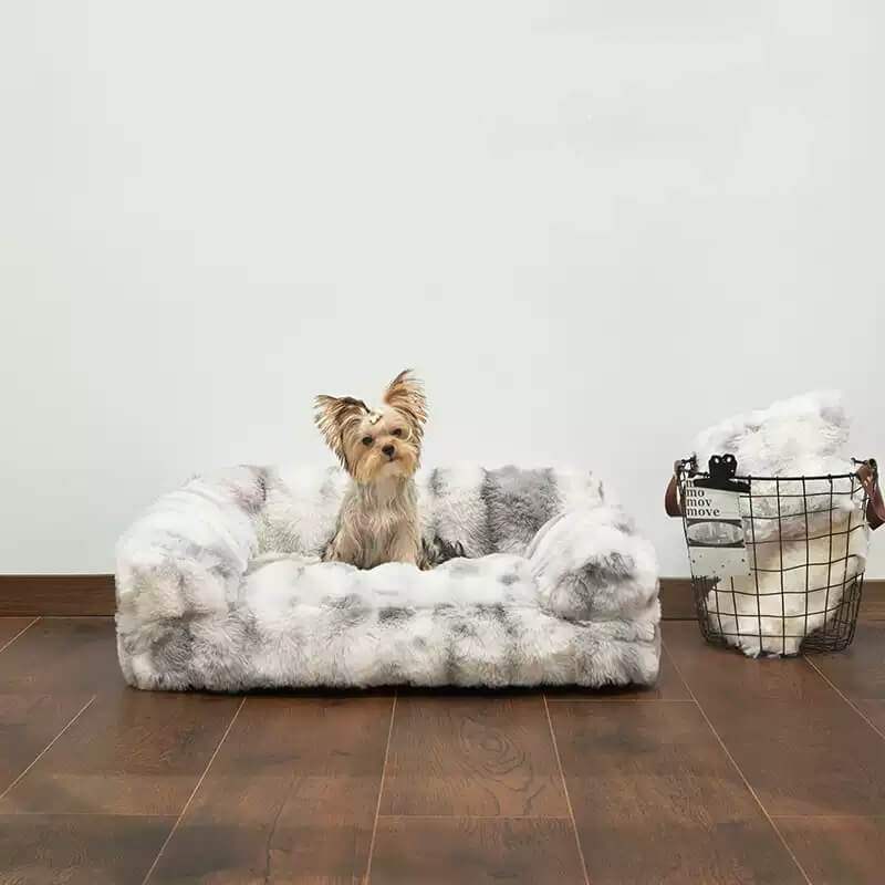 Letto per animali domestici calmante in peluche spesso e morbido, per cani e gatti.
