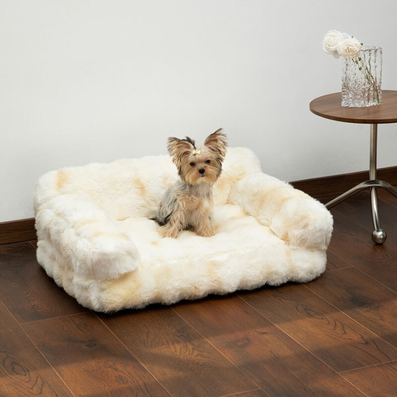 Letto per animali domestici calmante in peluche spesso e morbido, per cani e gatti.