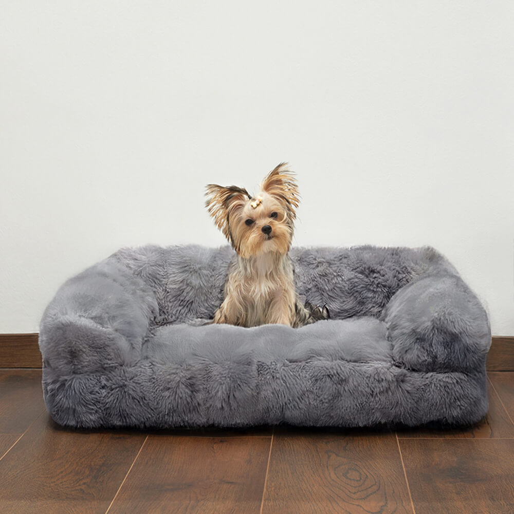 Letto per animali domestici calmante in peluche spesso e morbido, per cani e gatti.