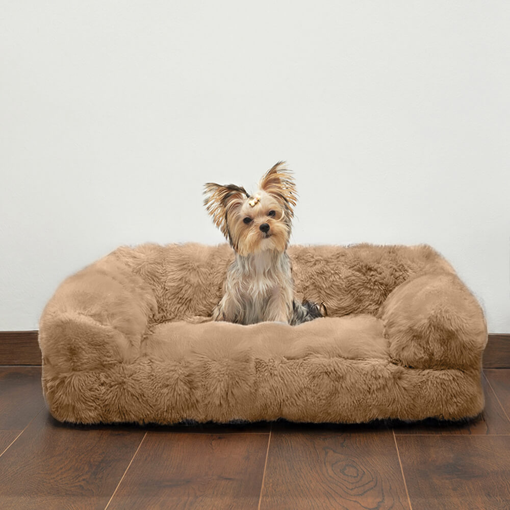 Letto per animali domestici calmante in peluche spesso e morbido, per cani e gatti.