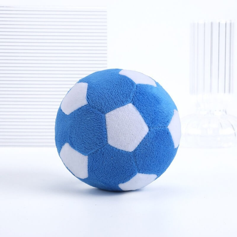 Giocattolo interattivo in peluche a forma di pallone da calcio, giocattolo per cani che squeaks