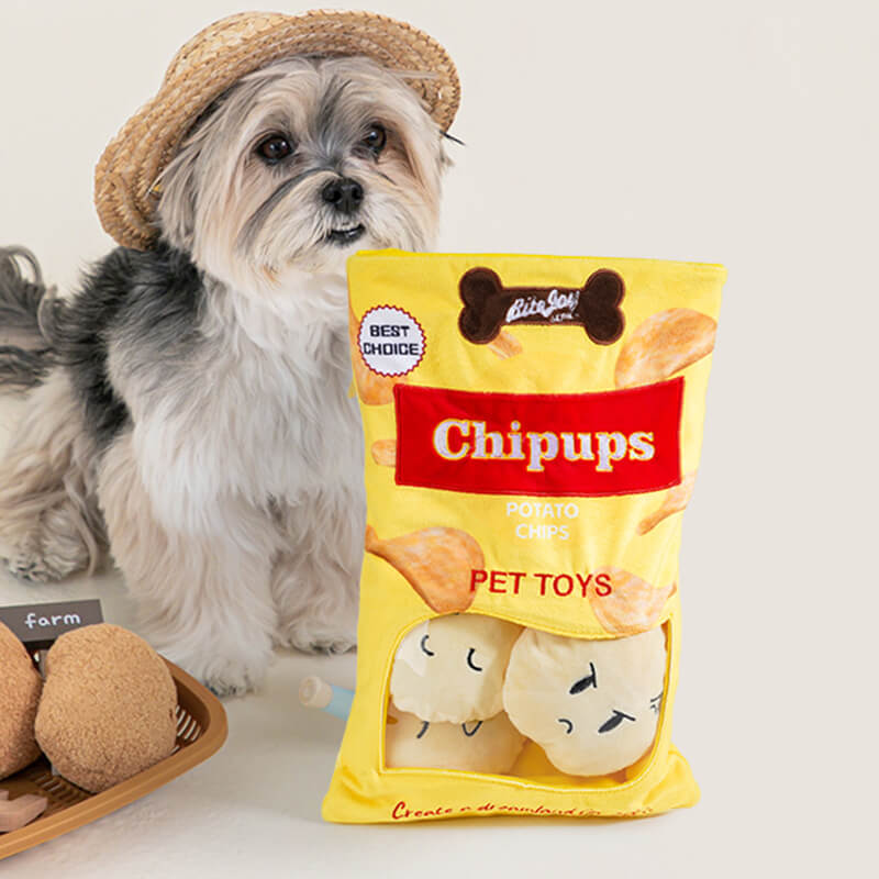 Patatine di patate divertenti Hamburger Gioco da masticare rumoroso per cani
