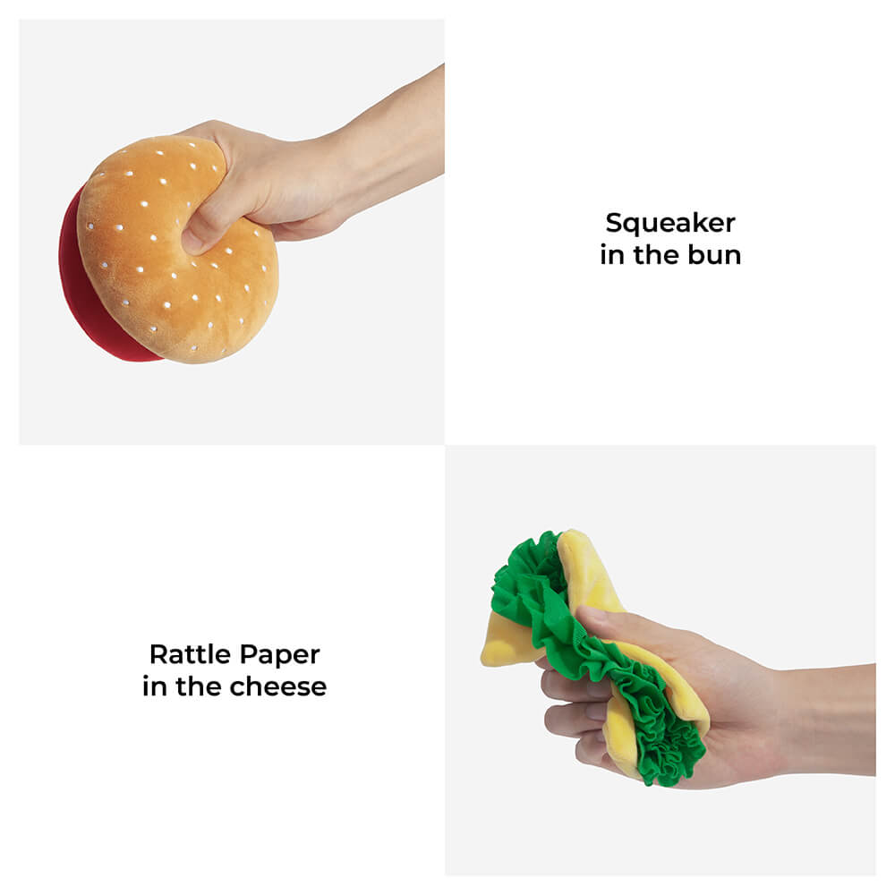 Giocattolo per cani in peluche con squeezer - Big Mac
