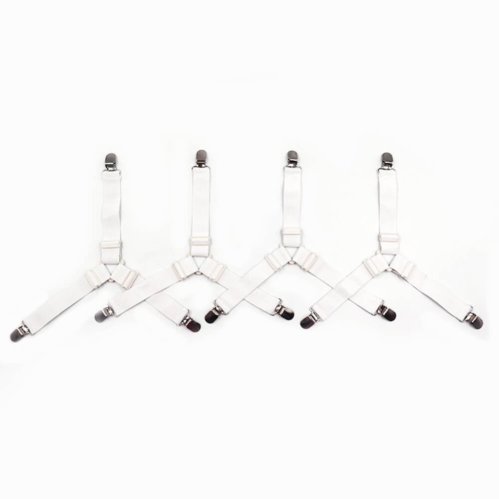 Cinghie elastiche regolabili antiscivolo per lenzuola con clip in metallo