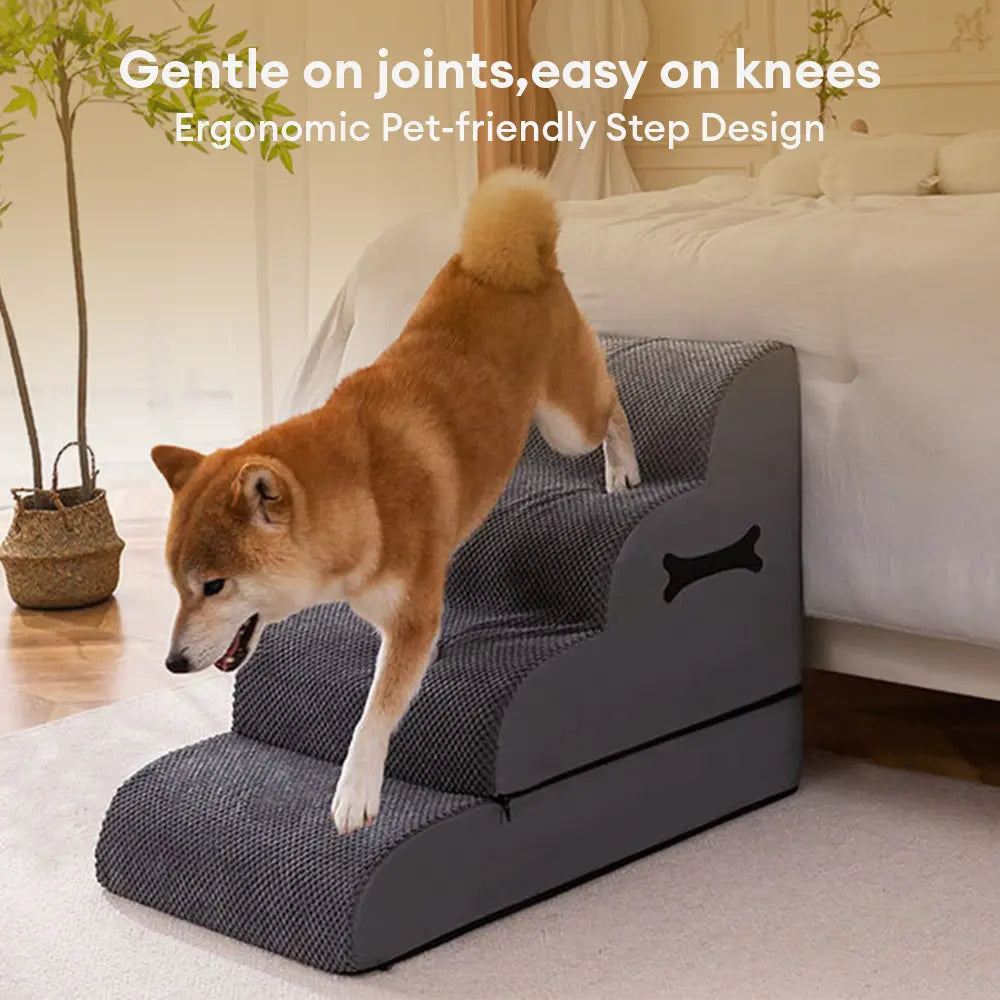 Scale per cani regolabili, antiscivolo, lavabili e morbide con rampe gentle.