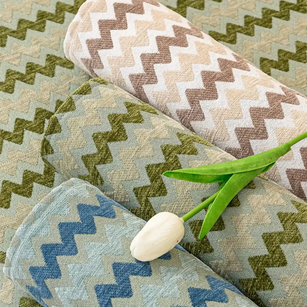 Copertura per divano in chenille artigianale, ondulata, traspirante e antiscivolo