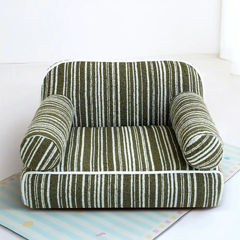Divano letto per cuccioli in velluto jacquard a righe chenille