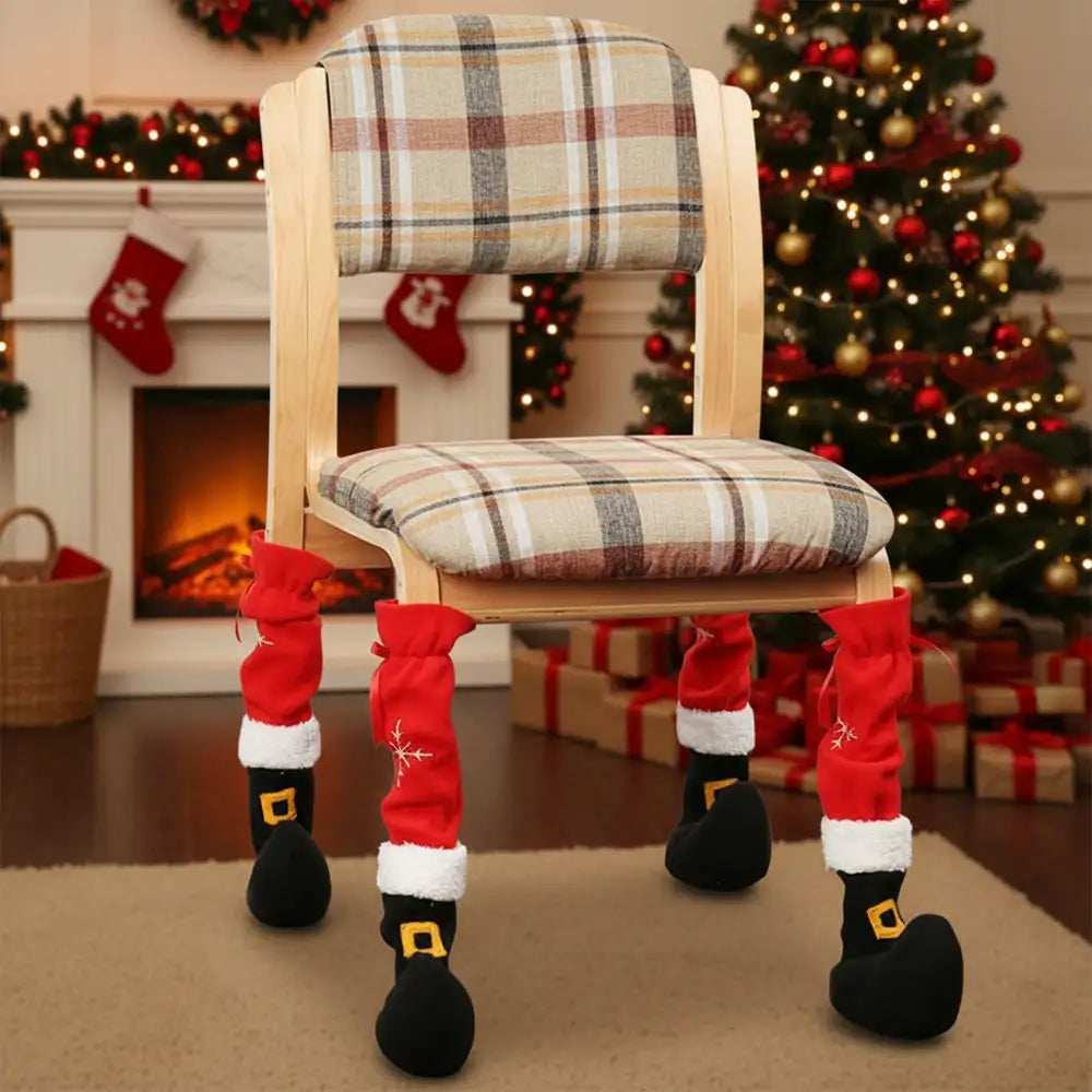 Coperture per le gambe delle sedie decorate a Natale