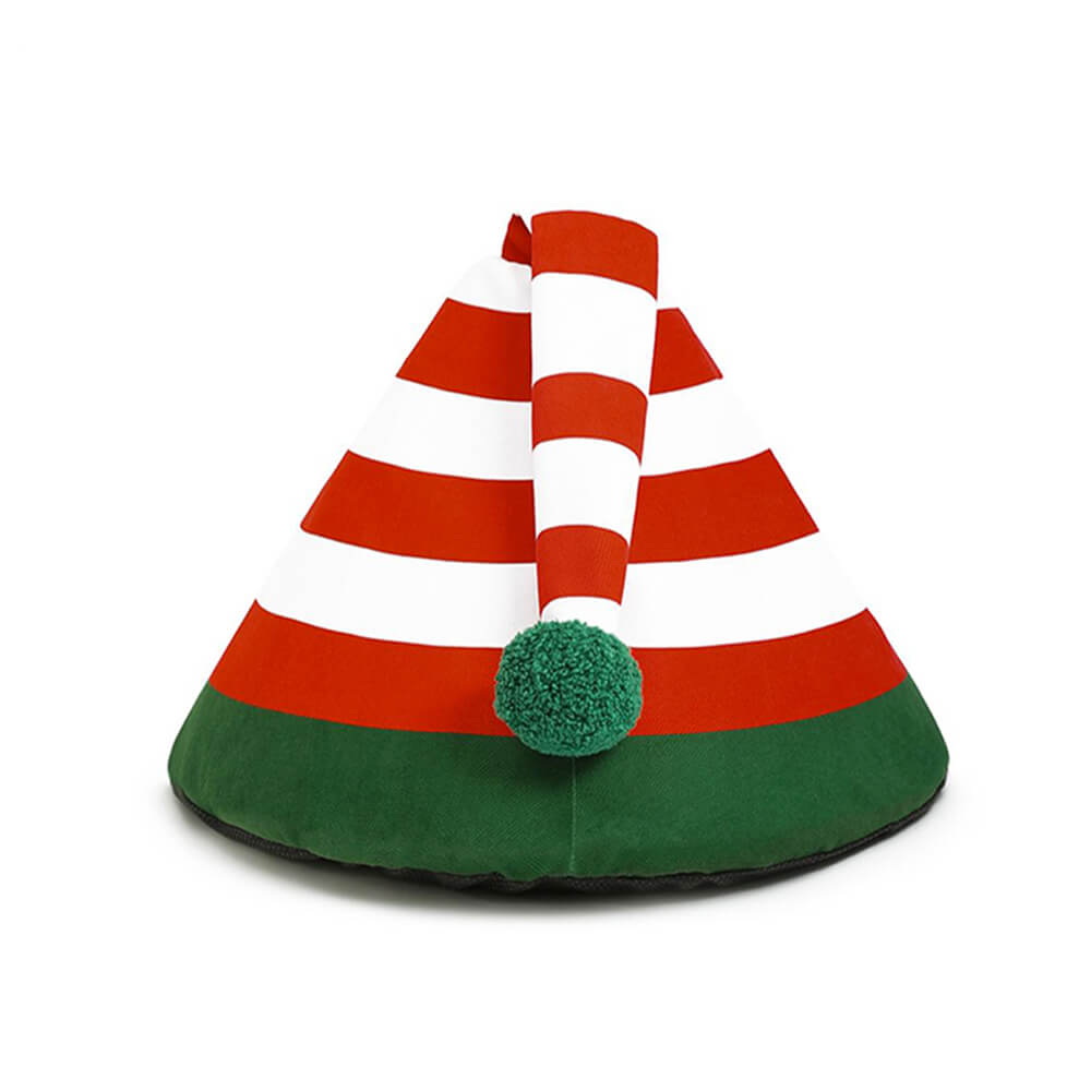 Cappello di Natale Classico Caldo Lavabile Letto per Gatti Semi-Chiuso