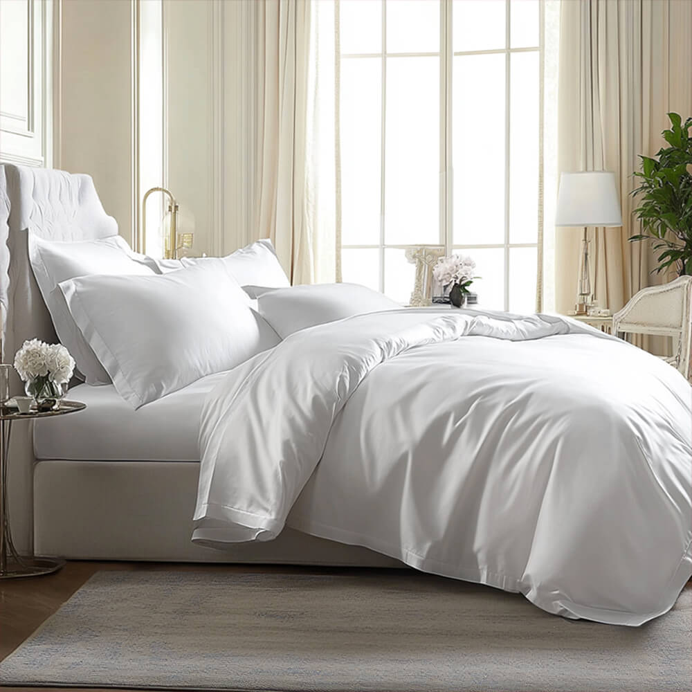 Set di lenzuola in raso di lusso confortevole 100% bambù con copripiumino
