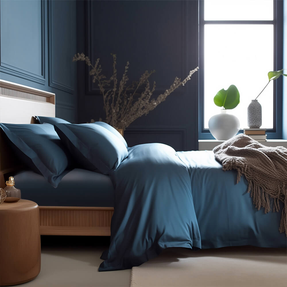 Set di lenzuola in raso di lusso confortevole 100% bambù con copripiumino