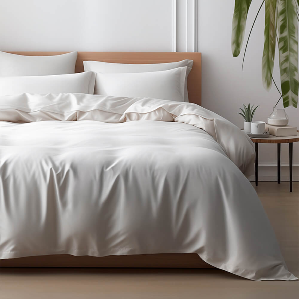 Set di lenzuola in raso di lusso confortevole 100% bambù con copripiumino