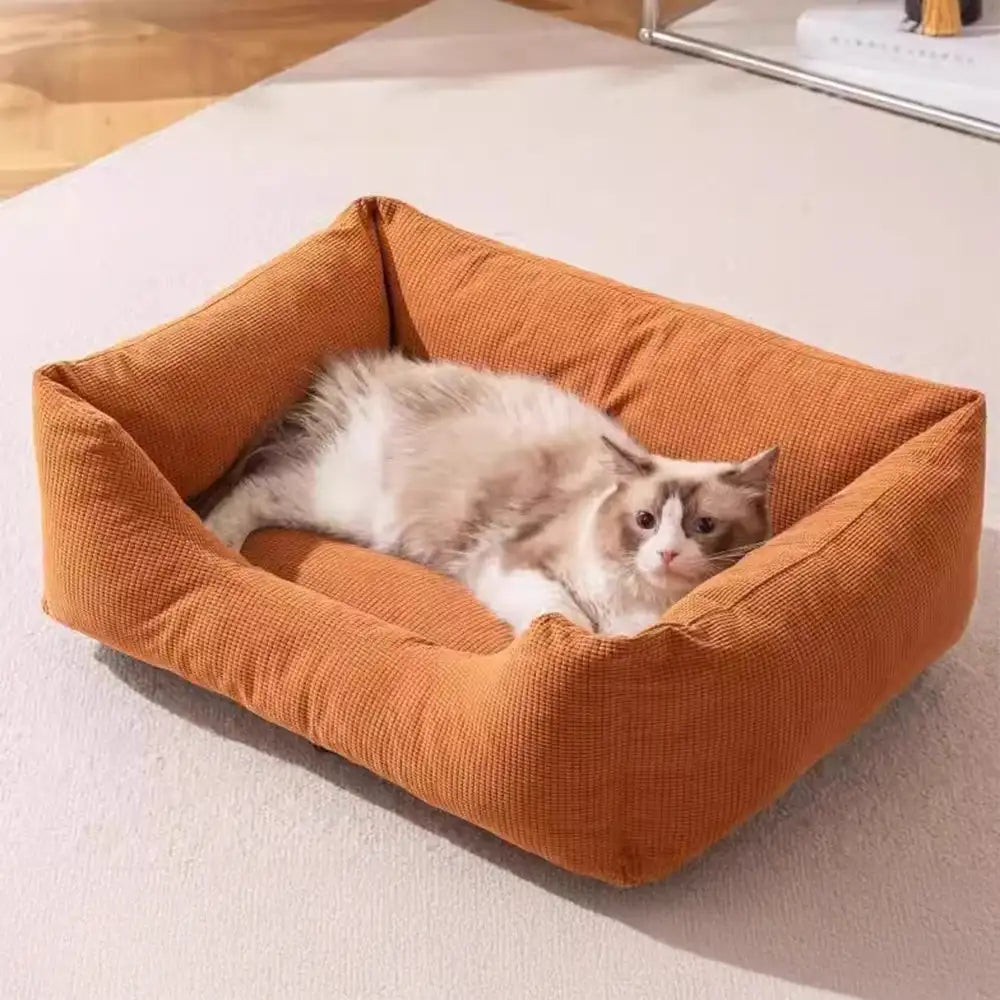 Letto per cani in corduroy, resistente ai graffi, traspirante e sfoderabile