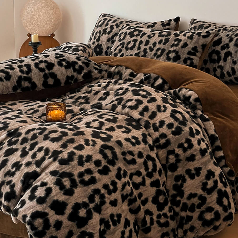 Set di lenzuola Deluxe in velluto floreale double face a doppio calore