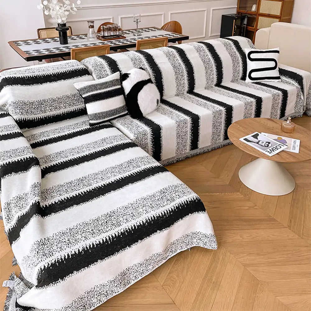 Copertura per divano resistente ai graffi in chenille a righe di moda