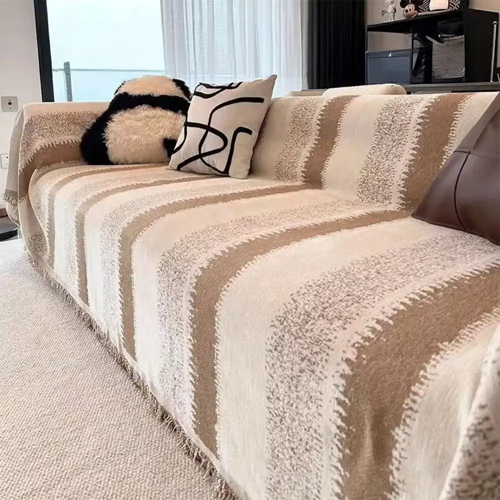 Copertura per divano resistente ai graffi in chenille a righe di moda