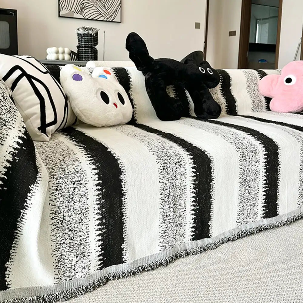 Copertura per divano resistente ai graffi in chenille a righe di moda