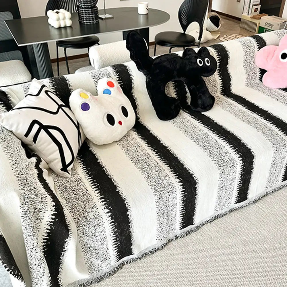 Copertura per divano resistente ai graffi in chenille a righe di moda