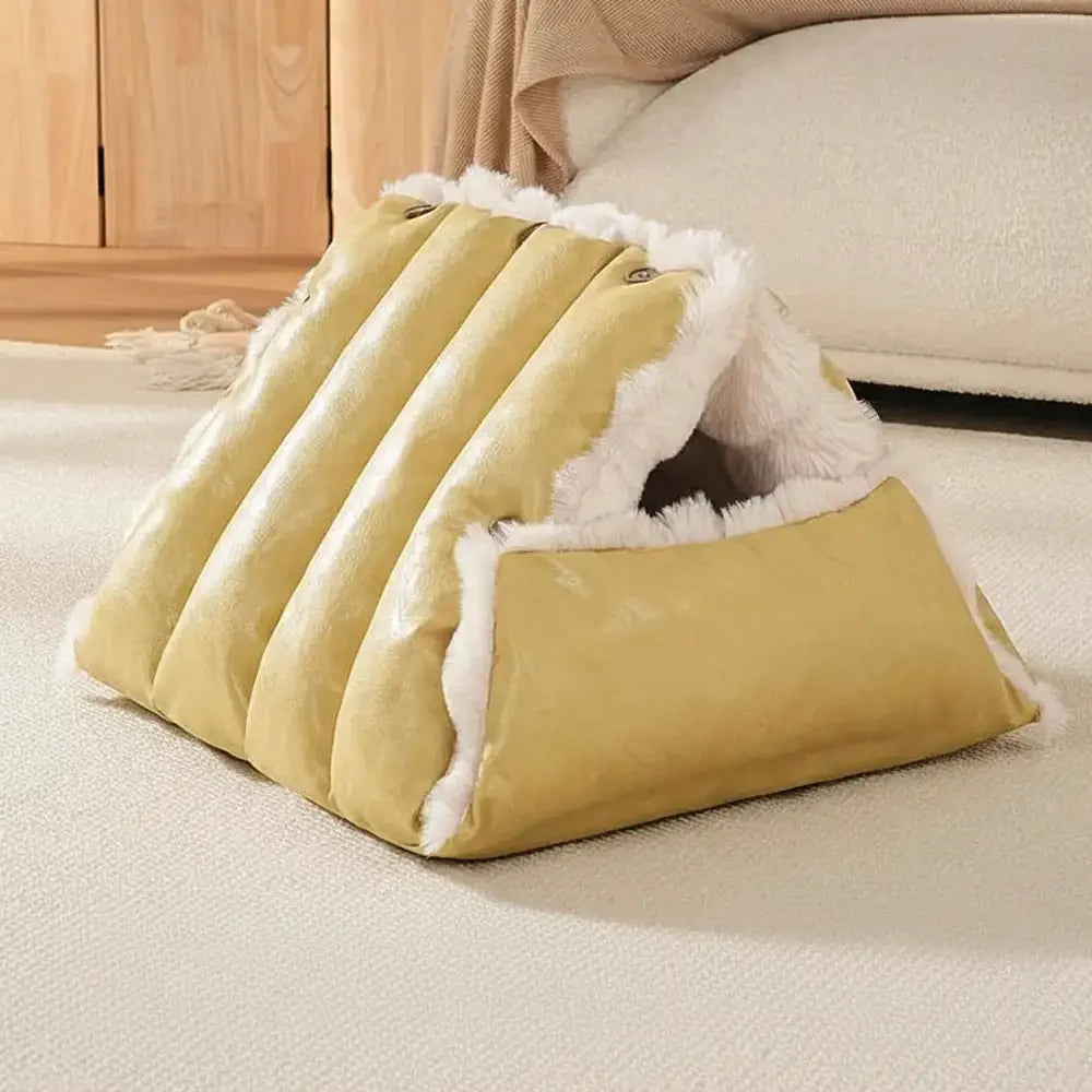 Letto per cani in pelle sintetica vintage multifunzionale, seggiolino auto per cani convertibile.