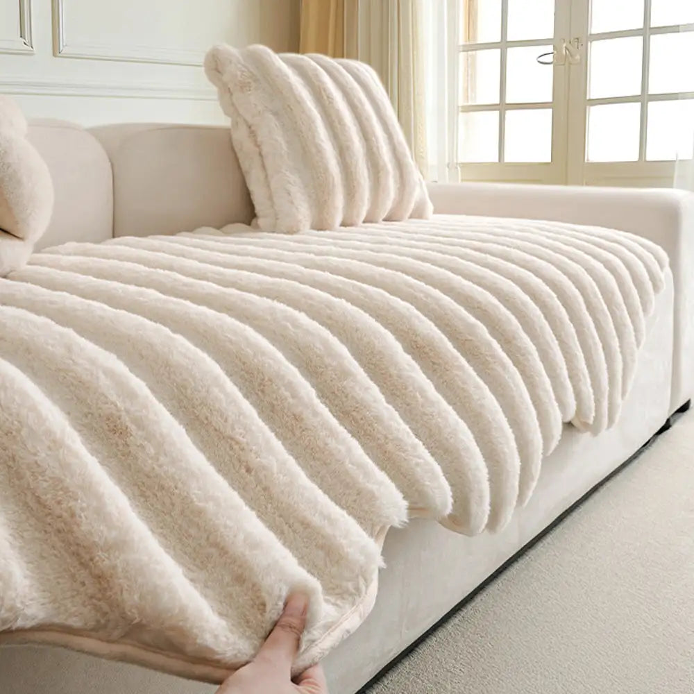 Copridivano decorativo in peluche morbido per protezione dei mobili