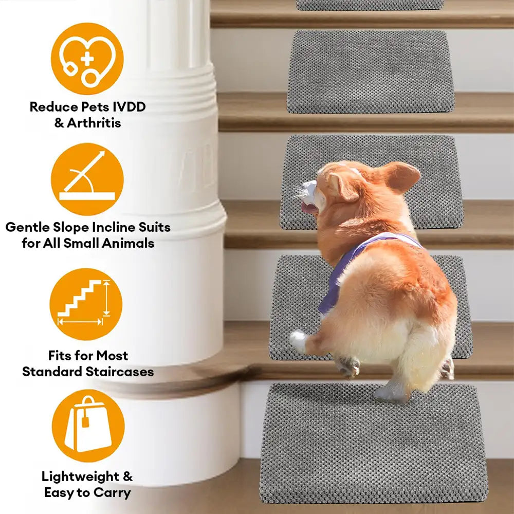 Rampe per cani in schiuma modulare con scalini per scale con velcro
