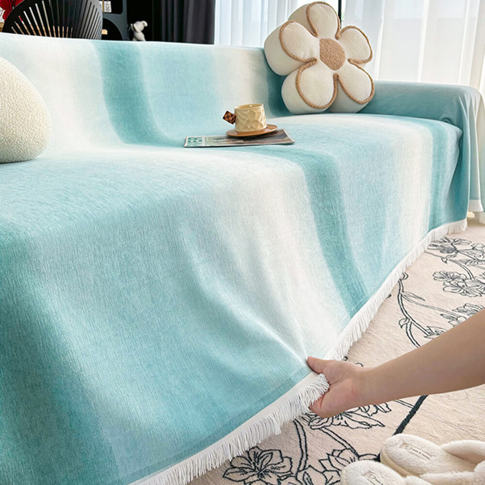 Copertura per divano impermeabile antipolvere in chenille a gradiente