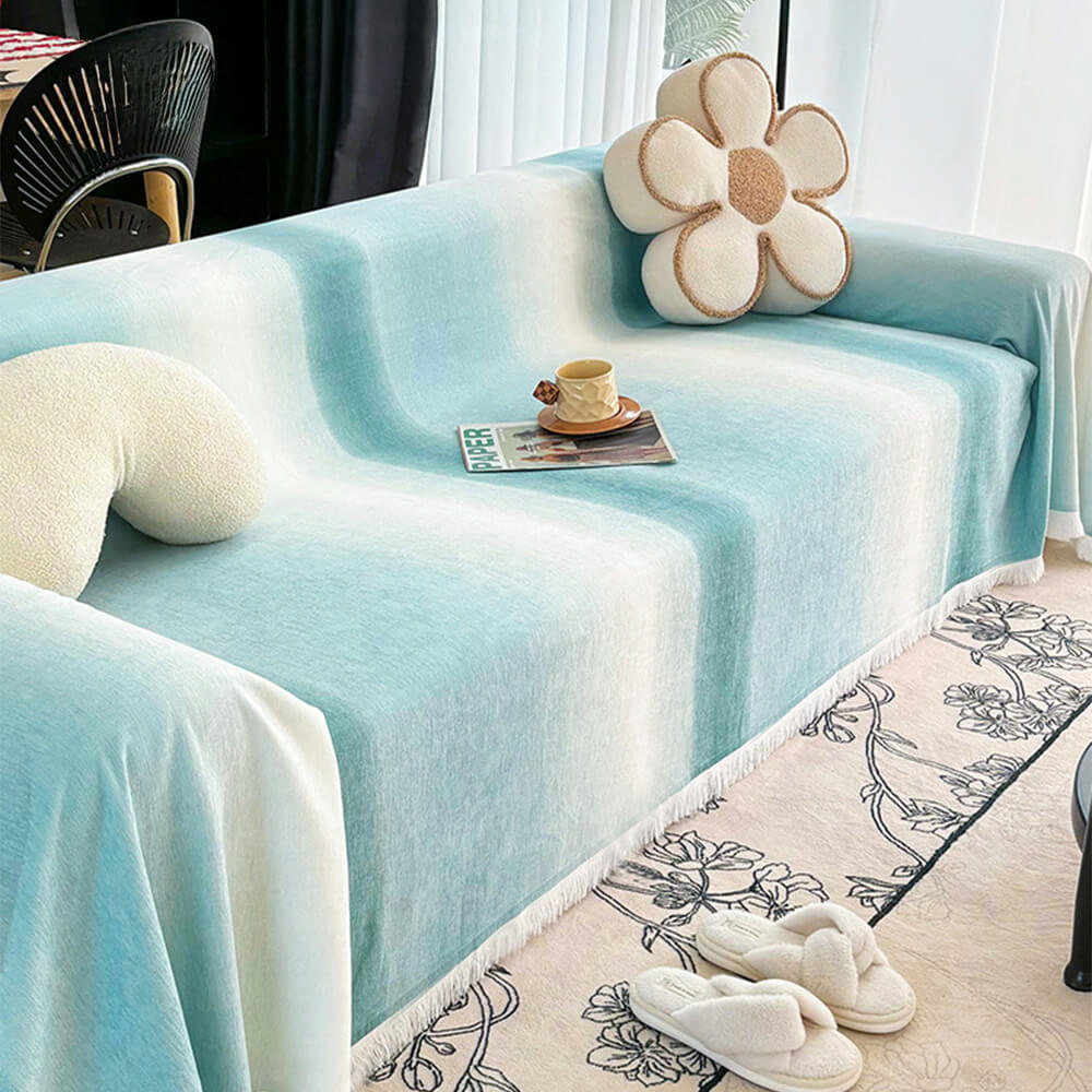 Copertura per divano impermeabile antipolvere in chenille a gradiente