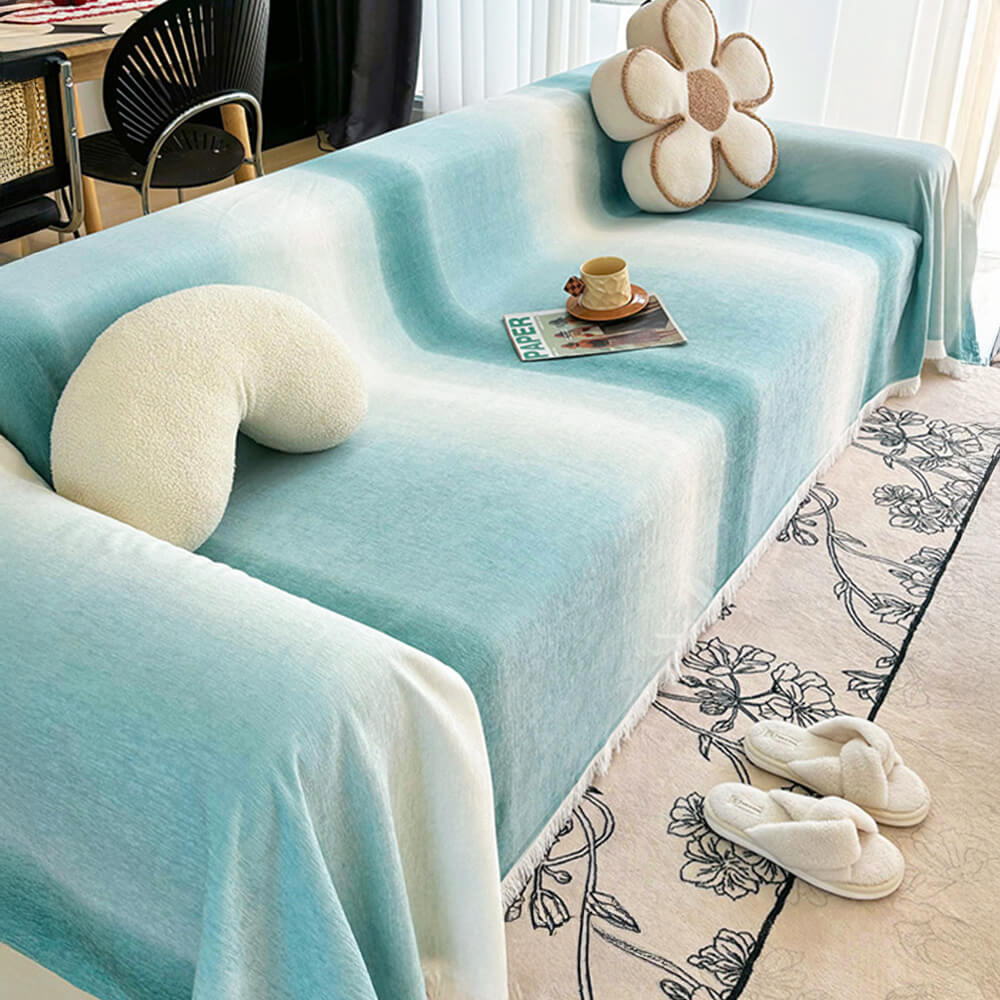 Copertura per divano impermeabile antipolvere in chenille a gradiente