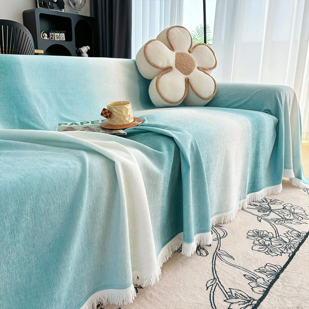 Copertura per divano impermeabile antipolvere in chenille a gradiente
