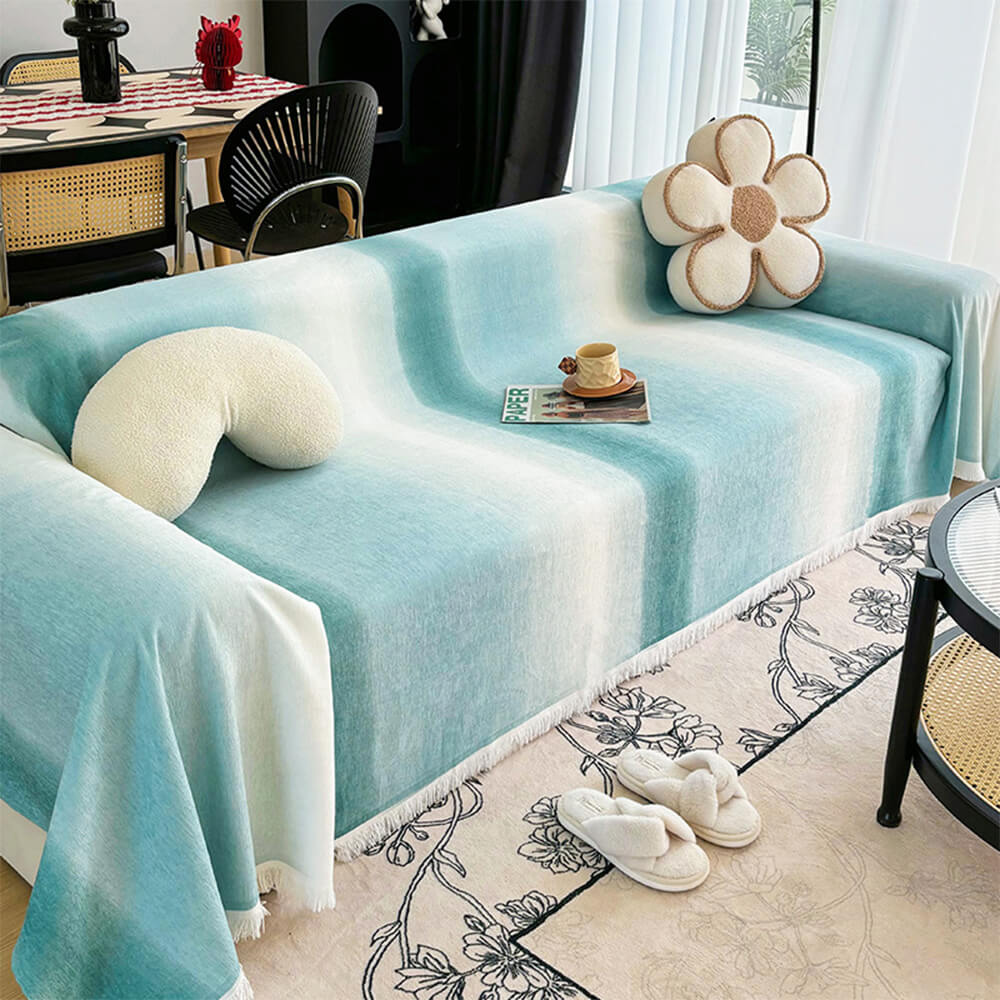 Copertura per divano impermeabile antipolvere in chenille a gradiente