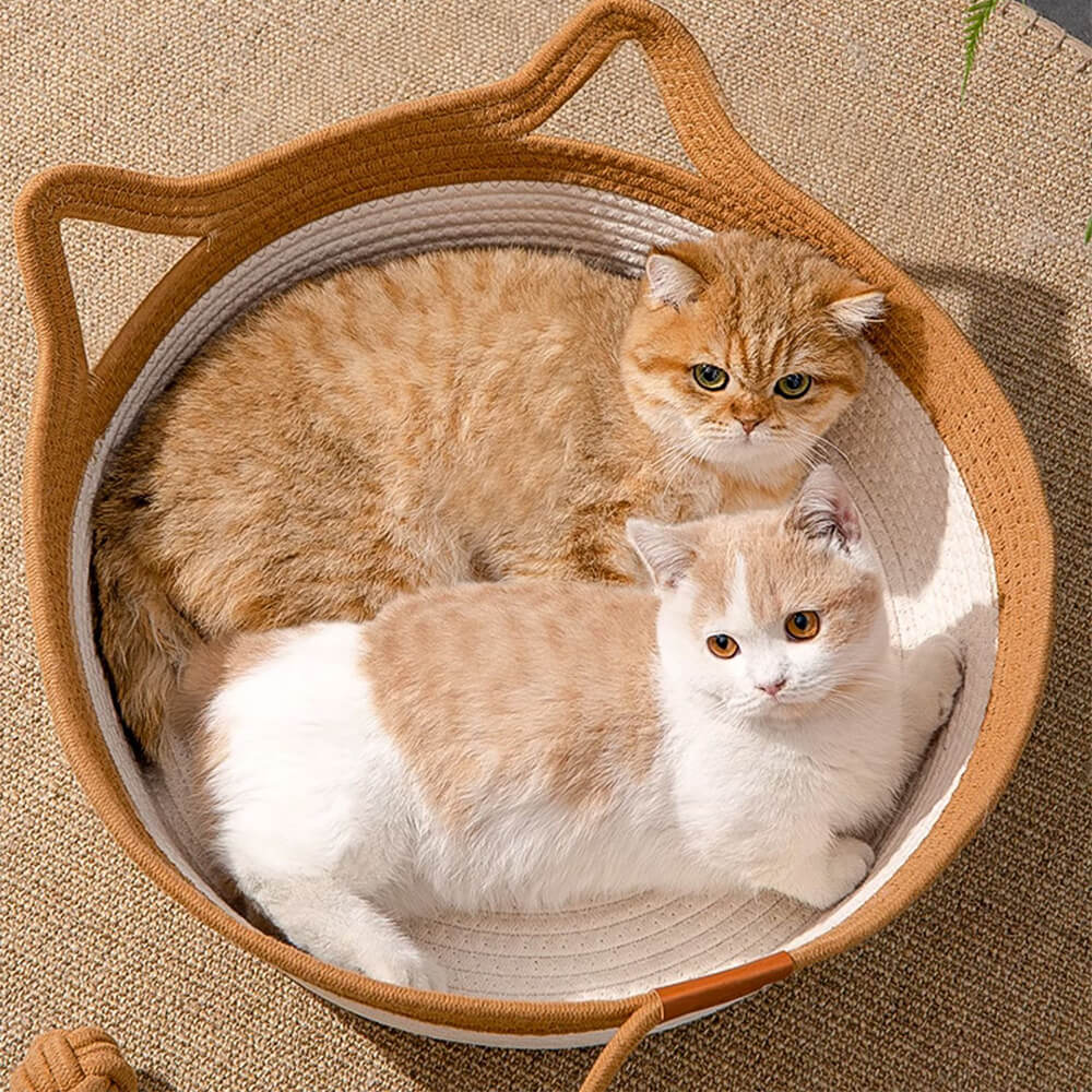 Letto per gatti intrecciato, durevole, multiuso e fatto a mano