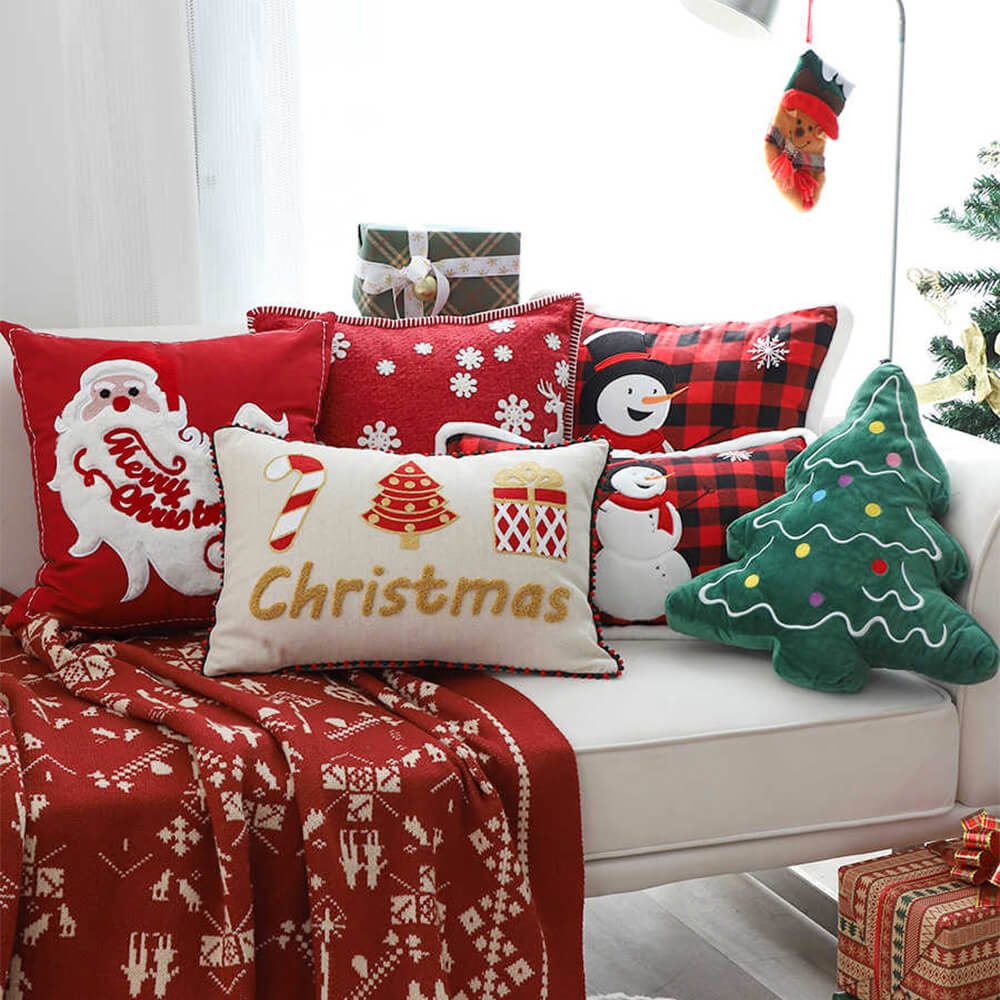 Cuscino lombare decorativo per il Natale, per il divano di casa.