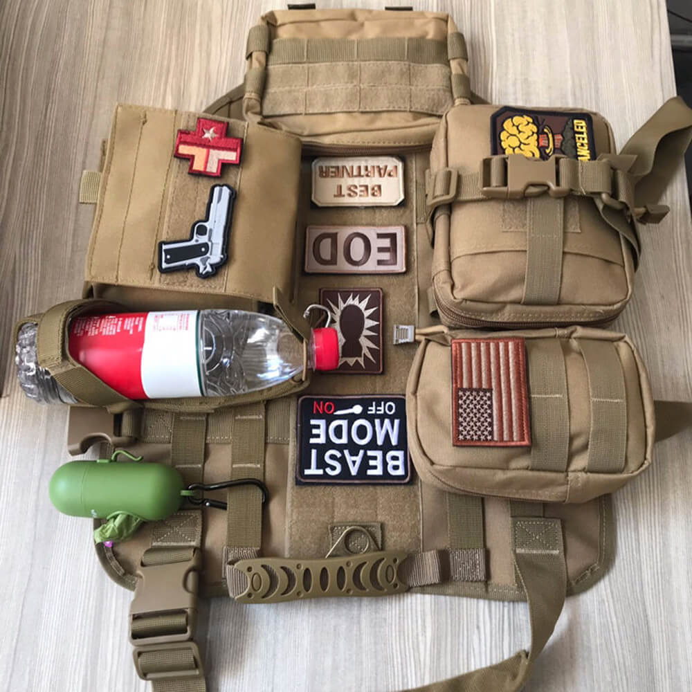 Gilet tattico stile militare per cani con cinturini regolabili