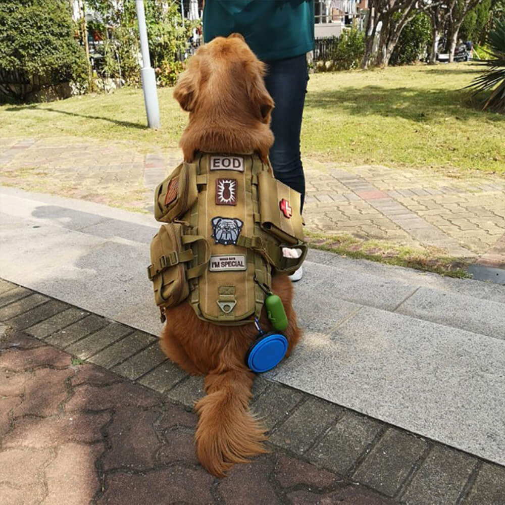 Gilet tattico stile militare per cani con cinturini regolabili