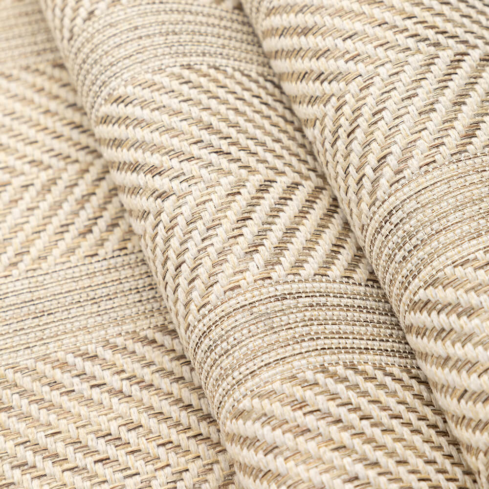 Copertura per divano a tutto tondo in finta lino traspirante con motivo a spina di pesce minimalista.