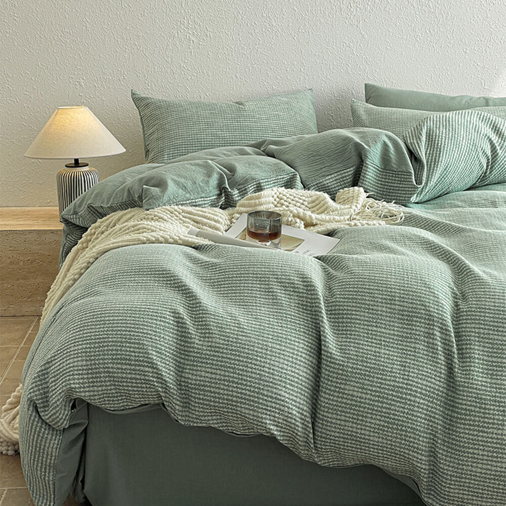 Set di lenzuola in cotone morbido a chevron minimalista