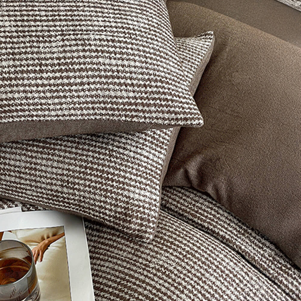 Set di lenzuola in cotone morbido a chevron minimalista