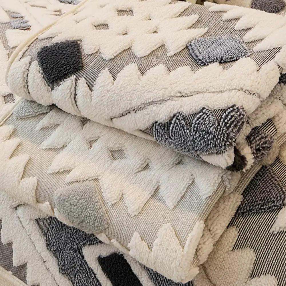 Copritutto moderno geometrico spesso in peluche anti-graffio e antiscivolo