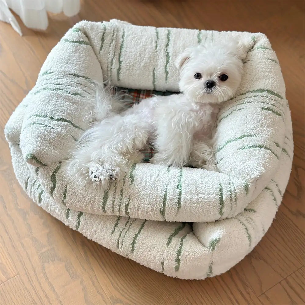 Letto per cani moderno a quadri, spesso e confortevole