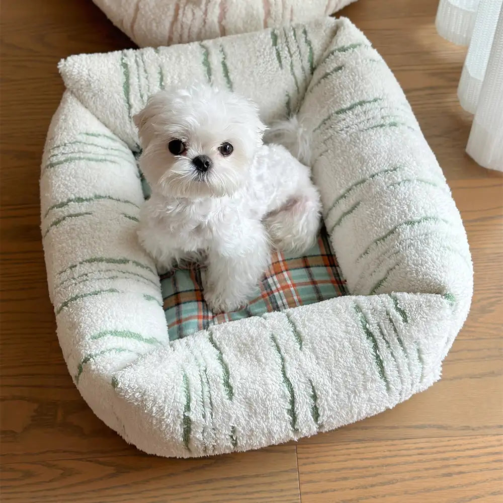 Letto per cani moderno a quadri, spesso e confortevole