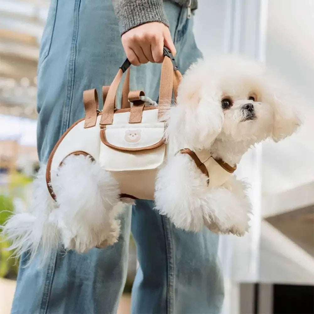 Zaino portatile multifunzionale per cani di piccola taglia con trazione a tracolla