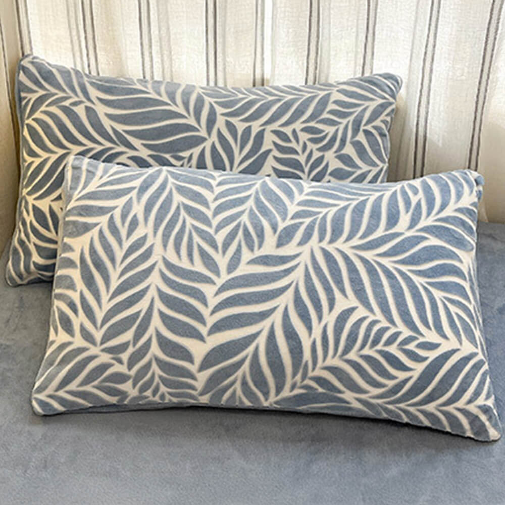 Set di lenzuola in velluto caldo di latte con relief di foglia naturale