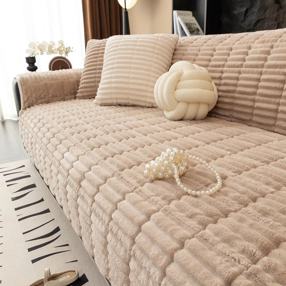 Copertura per divano in flanella accogliente One-Piece, antiscivolo