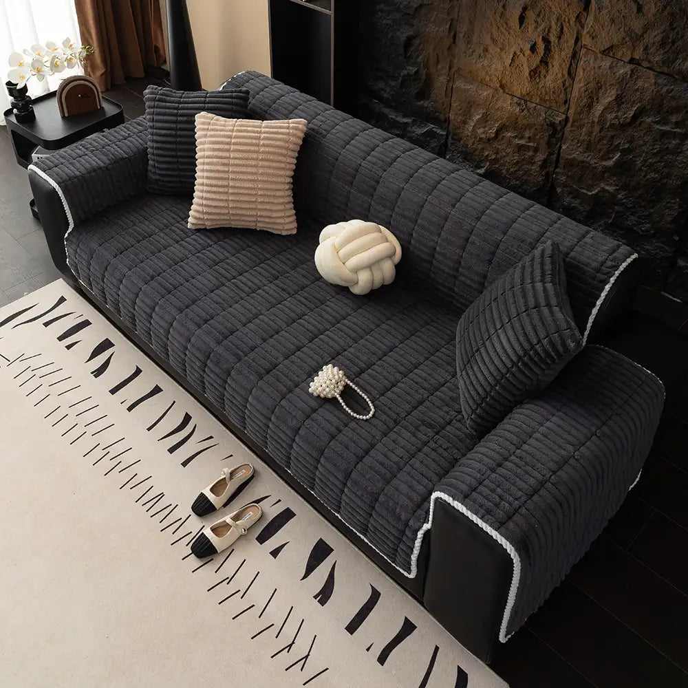 Copertura per divano in flanella accogliente One-Piece, antiscivolo