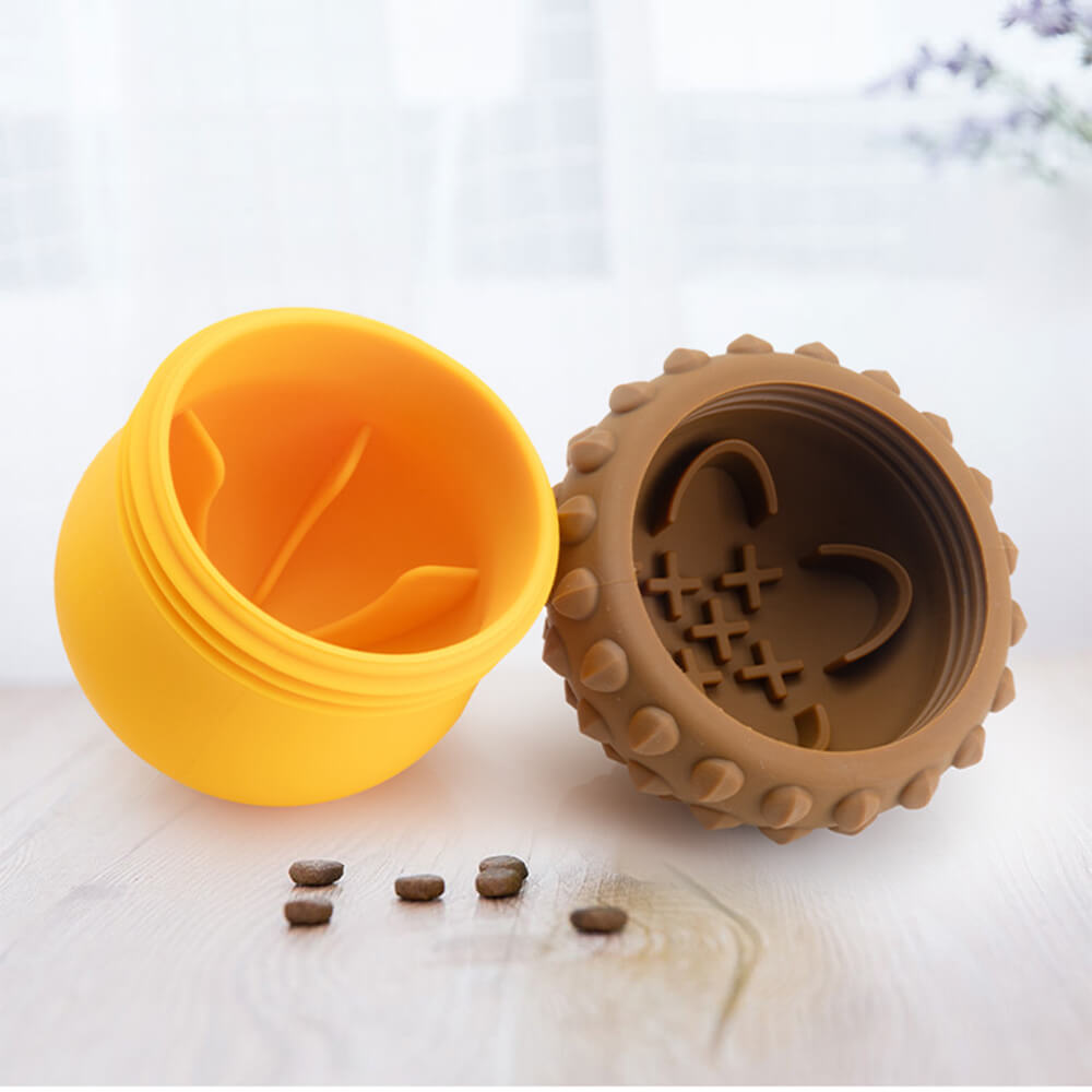 Gioco interattivo a forma di pigna per cani, pallina per alimenti che perde, distributore di cibo lento