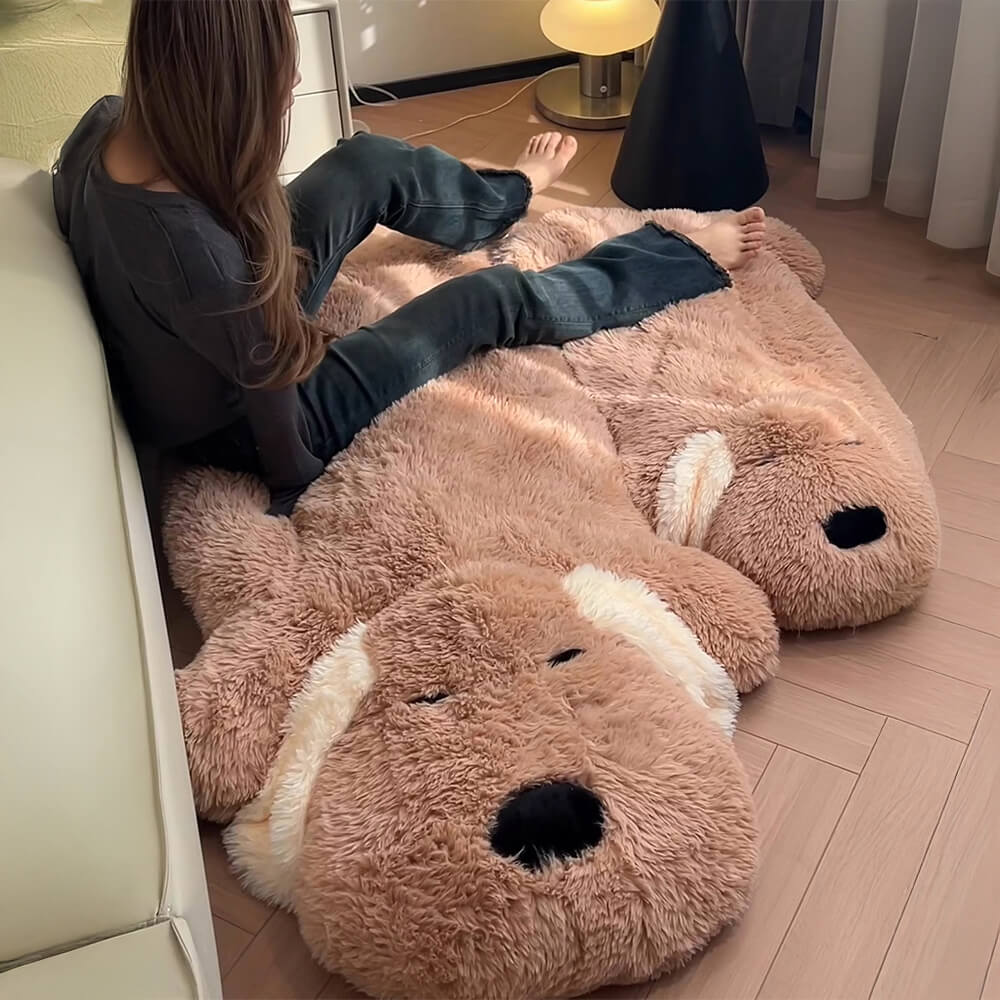Cuscino decorativo a forma di cane in peluche in pile finto