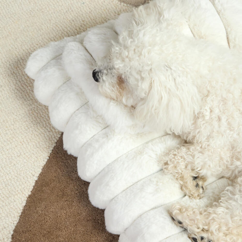 Letto per cani in peluche morbido e spesso, con cuscino, calmante e confortevole